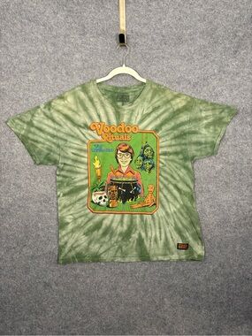 Steven Rhodes Voodoo Rituals Green Tie Dye Graphic Tee L